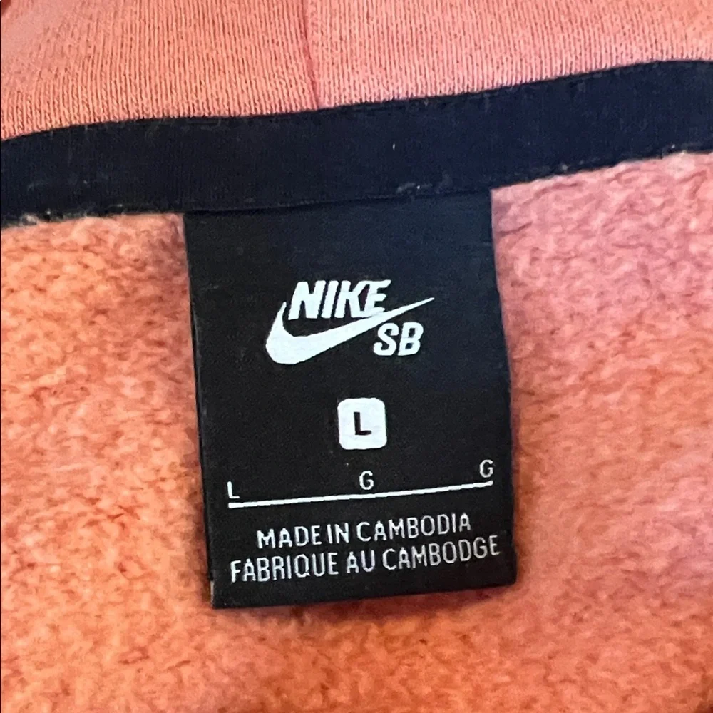 Nike SB Coral Orange Hoodie Sweatshirt Pullover Men's Size L